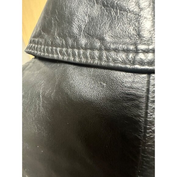 AVANT GARDE Vintage Black Leather Blazer Jacket 70s 80s USA Women Small - Picture 9 of 13